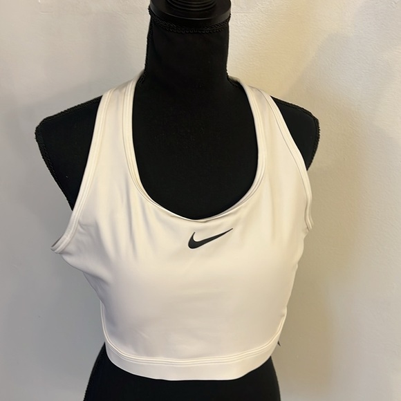 NWT Nike Swoosh Plus Size White Sports Bra Dri-fit Classic Style, Sz XXL - Picture 2 of 11